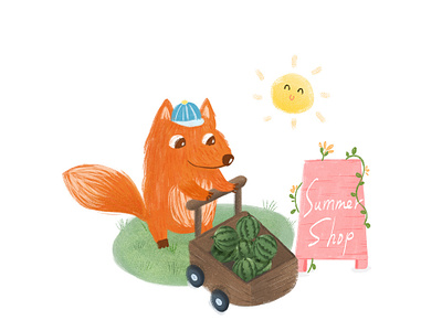Summer Fox animal illustration character design cute illustration summer