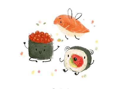Suhsi Baby child illustration cute food illustration sushi