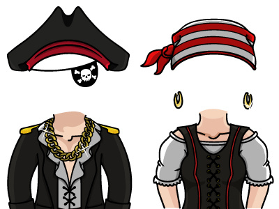 pirate costume set costume fliplife illustration pirat vector webgame