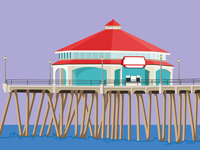 Rubys Diner art artwork california diner holiday ocean rubys usa vector