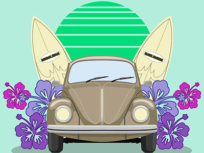 surfer vw käfer art artwork bug design surf surfboard surfer surfing vector vehicle volkswagen