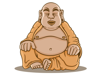 little buddha buddha design illustration orange part shirt vector