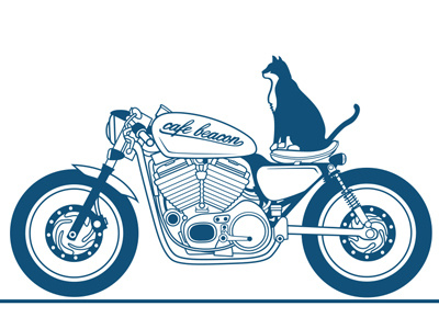 Cafe Racer cafe racer cat design illustration motorcycle vector vehicle