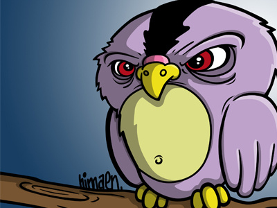 bad owl angry bad illustration owl vector