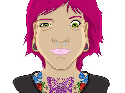 Sissy girl himaen illustration pink tattoo vector