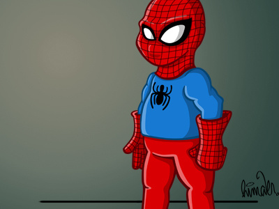 mini spidey illustration marvel mini spider spiderman spidey vector