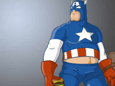 McAmerica america burger captain comic hero illustration marvel mcamerica superhero vector