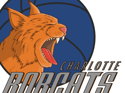 Charlotte Bobcats animal basketball bobcat bobcats charlotte illustration logo nba vector