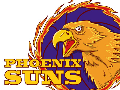 Phoenix Suns basketball fire illustration logo nba phoenix sun suns vector