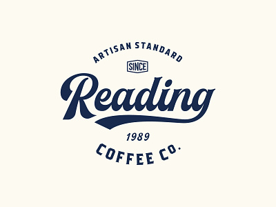 Reading Coffee Company branding coffee coffee bag logo retro script vintage