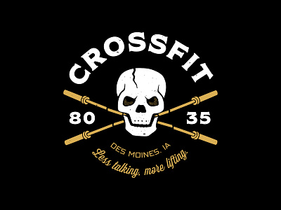 Crossfit Shirt Design gold illustration logo shirt skull tshirt white