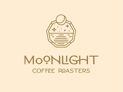 Moonlight Coffee Roasters Logo branding coffee illustration logo logo design luna moon moonlight packaging stars vector