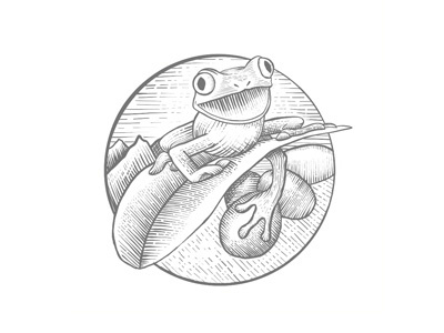 Frog Logo Linocut