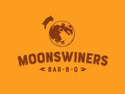 Moonswiners Logo Concept bbq logo meat pig pork restaurant swine