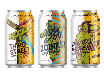 Iowa Brewing Cans beer beer can beer can design beer packaging craftbeer illustration packaging