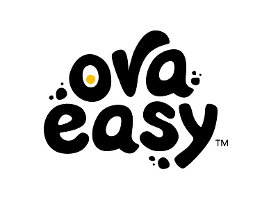 OvaEasy Logo Concept black egg fun hand drawn hand lettering logo logo design whimsical yolk