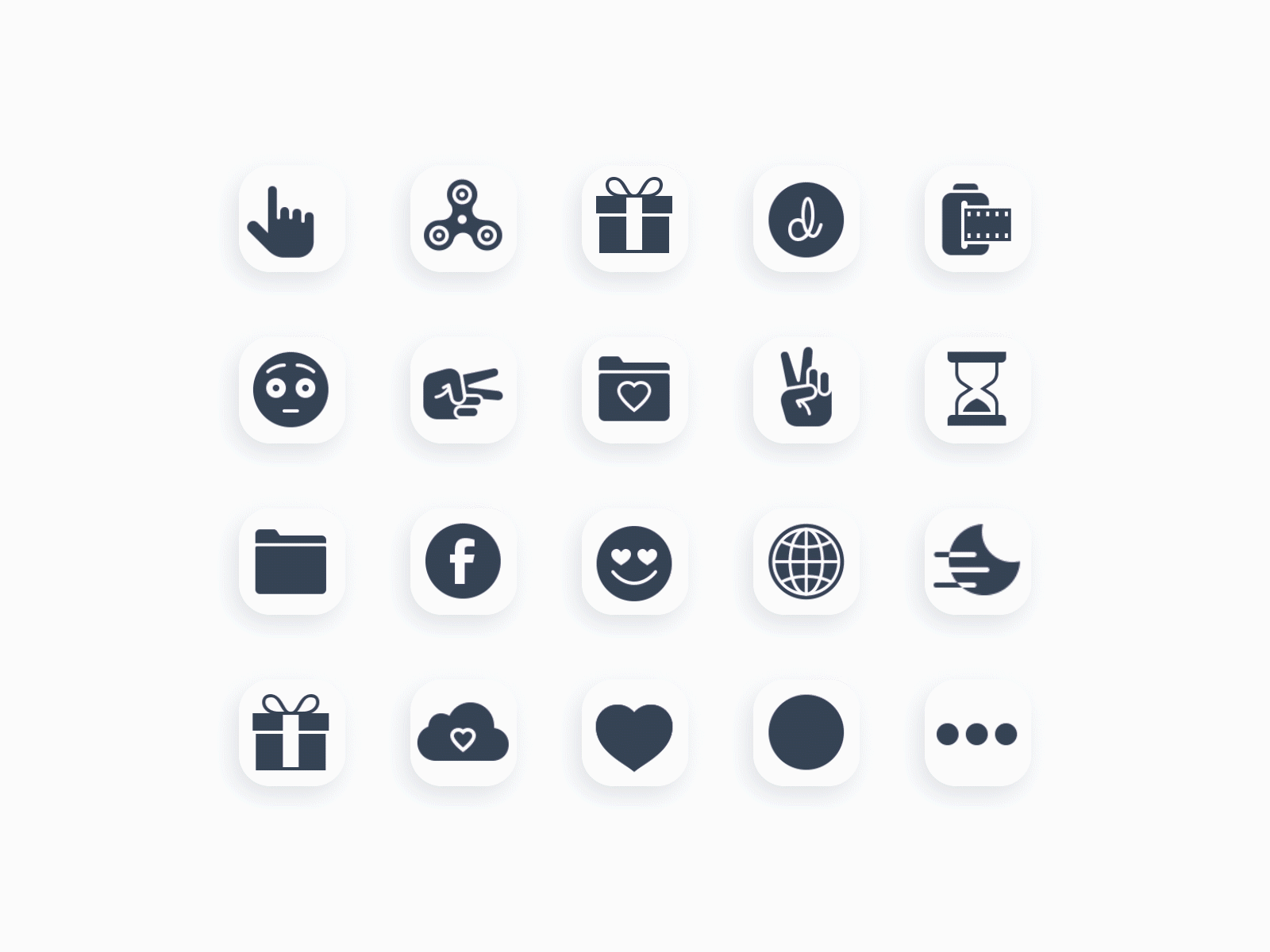 iOS Filled Animations aftereffects animated design earth gift hand heart icon icon set illustrator love motion ui ux vector web