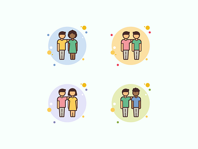 Circle Bubbles Friends design flat friends friendship gender icon icon set illustration illustrator ui ux vector web