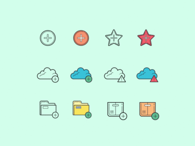 Hand Drawn Animated Icons ae cloud star folder add animated motion icon flat icon set web ux ui design vector illustrator