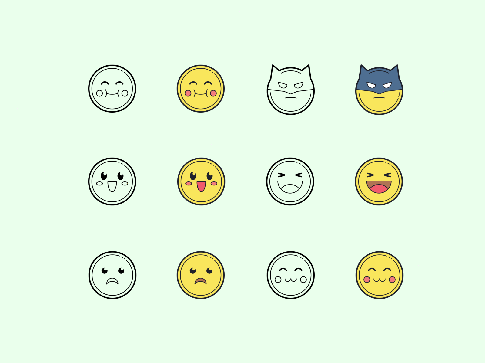 Animated Hand Drawn Emoji animated anime batman design emoji emotion flat gif happy icon icon set illustrator laugh motion sad ui uwu ux vector web