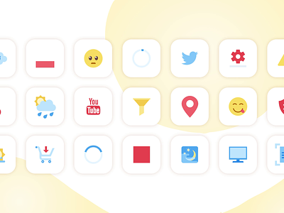 Animated Color Icons aftereffects animated cloud design emoji icon icon set illustrator motion ui ux vector warning weather web