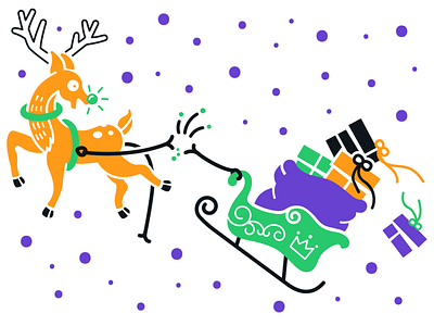 Deer Fatal Error 404 christmas deer design error fatal flat illustration illustrator new year present santa snow vector