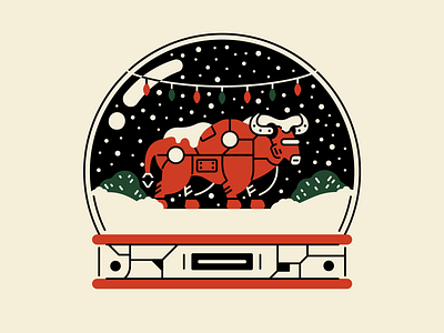 Bull in Snow Globe