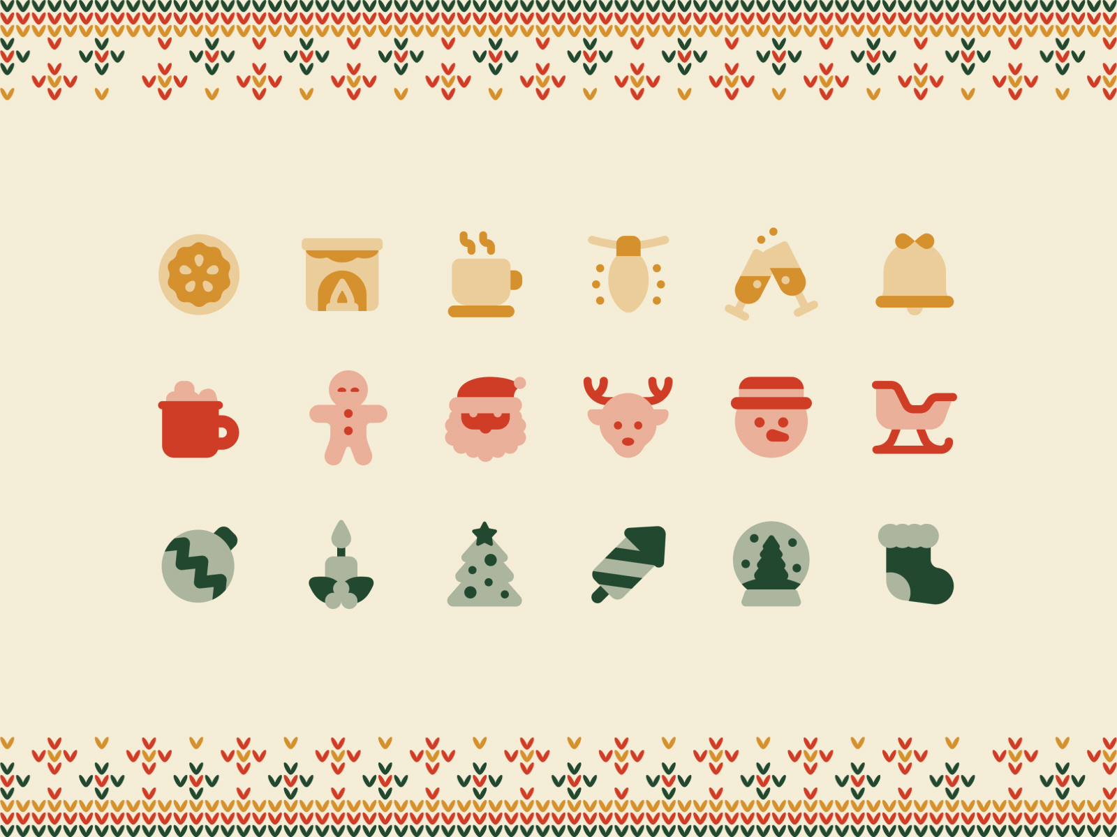 Plumpy Christmas Icons aftereffects animated animation christmas design flat holidays icon icon set illustrator reindeer santa tea tree ui ux vector web winter xmas