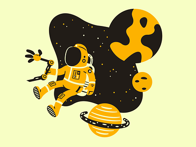 Space Adventures aftereffects animated animation arm cosmonaut design flat illustration illustrator motion planet robot space vector web