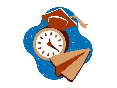 Training aftereffects animated animation clock design illustration illustrator motion night paper paperplane plane school time ui ux vector