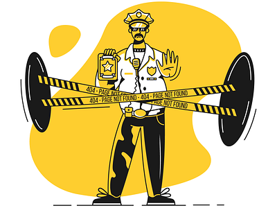 Taxi Illustrations: 404 Page Not Found 404 404 error page artist design error error 404 flat illustration illustrator officer page not found police portal star ui ux vector web