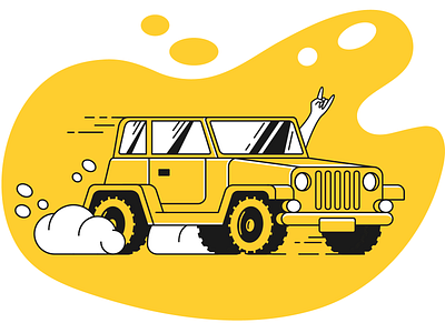 Taxi Illustrations: Success abstract artist car cool design flat illustration illustrator jeep smoke speed success ui ux vector web