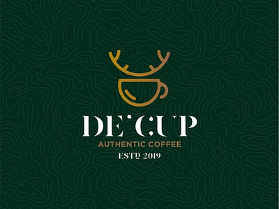 De'cup coffee coffee concept cup deer icon logo typography