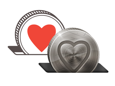 Heart Coin Logo charity coin giving heart illustrator logo ovenbits photoshop