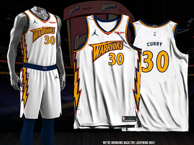 Golden State Warriors - Association - Lightning Bolt basketball jersey jersey design