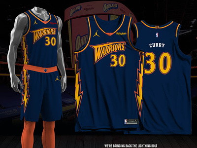 Golden State Warriors - Icon - Lightning Bolt basketball jersey jersey design