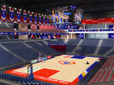 Seaside City Arena Mockup arena design basketball floor floor design