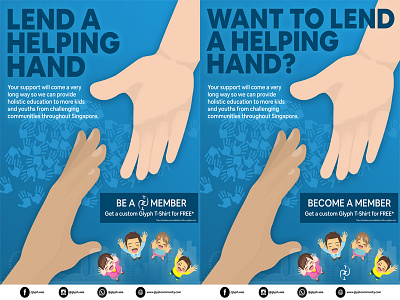 Lend A Helping Hand poster art poster design vector art