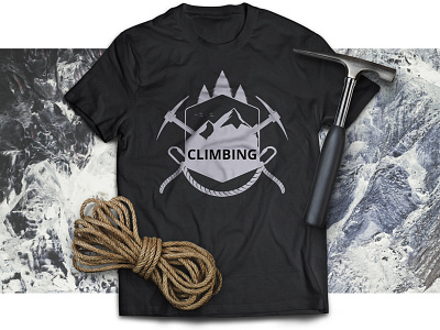climbing t-shirt design climbing design gray mockup mountain t shirt