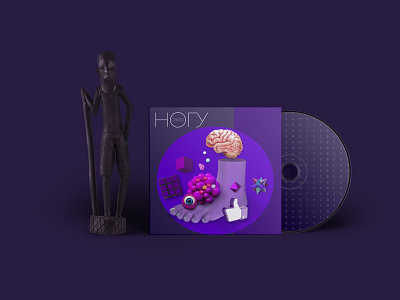 CD cover concept 3d cd cover design illustration musick rock violet