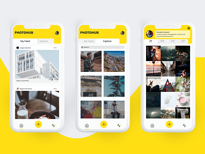 Daily UI #006 daily ui 006 daily ui challenge ios app design iphone app mobile app design photography photos social app social media ui design user profile yellow