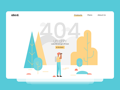 Daily UI #008 404 error page 404 page design blue daily ui 008 daily ui challenge ecommerce illustration ui design website design yellow