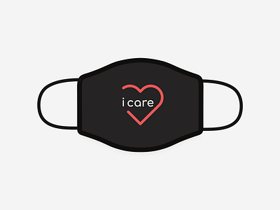 I Care awesome merch heart i care mask masks for docs