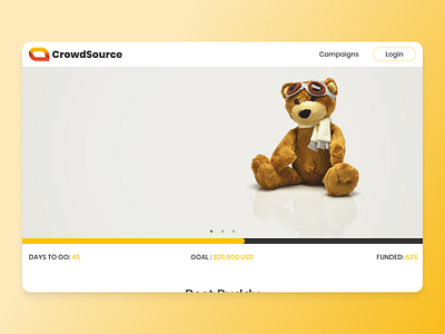 Daily UI #032 crowdfunding crowdfunding campaign daily ui 032 daily ui challenge orange ui design website design yellow