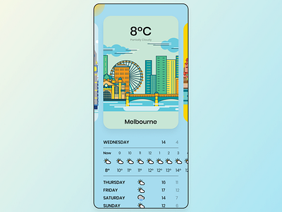 Daily UI #037 daily ui 037 daily ui challenge illustration mobile app design ui design weather app weather forecast