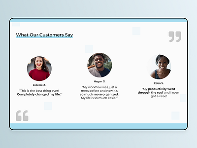 Daily UI #039 blue daily ui 039 daily ui challenge reviews testimonials ui design website design