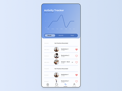 Daily UI #041 blue daily ui 041 daily ui challenge mobile app design ui design workout app workout tracker yoga app