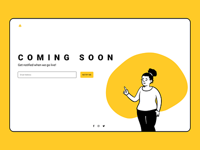 Daily UI #048 coming soon coming soon page daily ui 048 daily ui challenge illustration ui design website design yellow