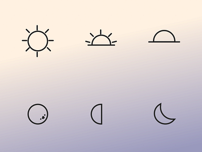 Daily UI #055 celestial daily ui 055 daily ui challenge icon design icon set moon sun