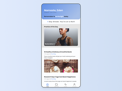 Daily UI #062 blue daily ui 062 daily ui challenge mobile app design ui design workout app workout of the day yoga app